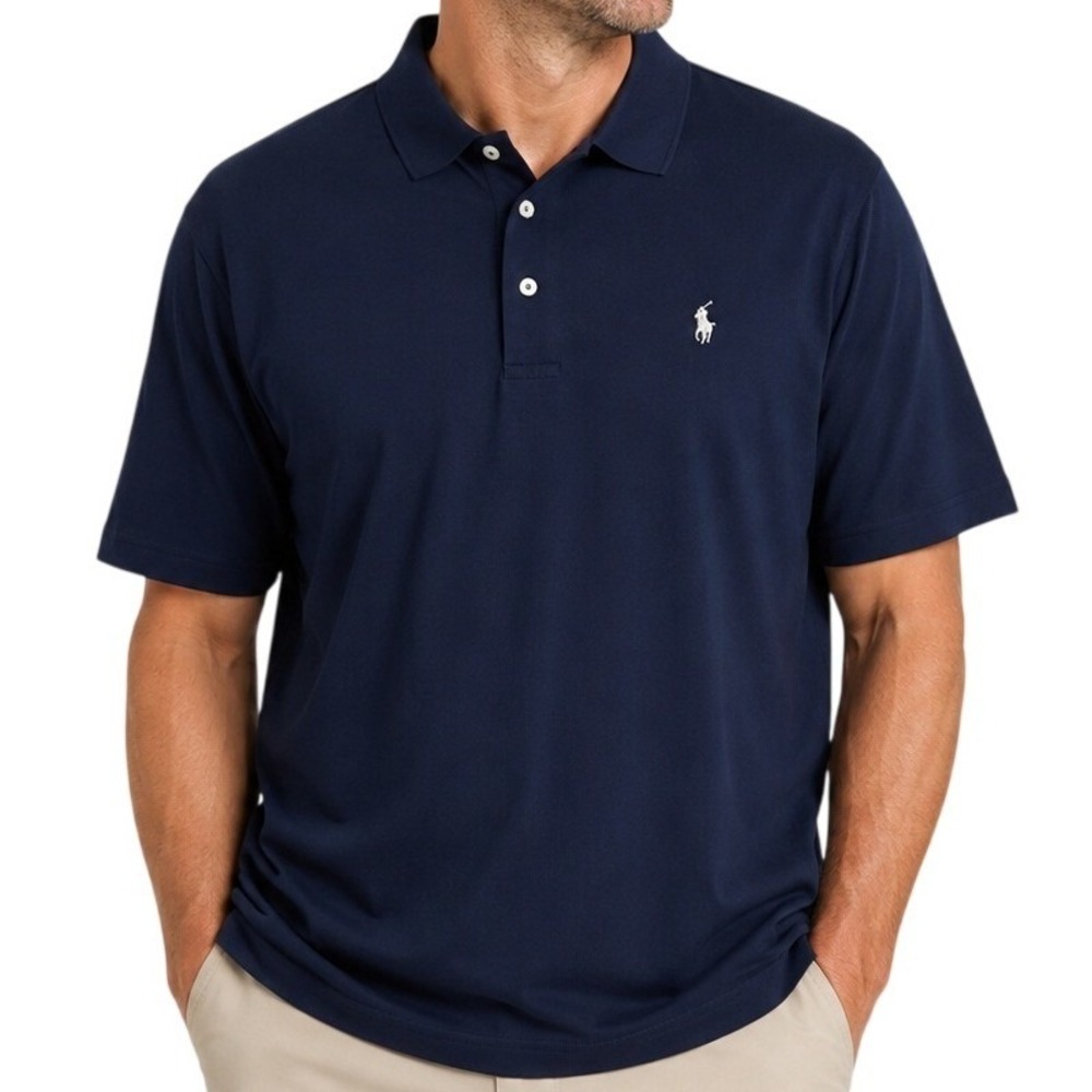 Polo Golf Ralph Lauren Navy Blue Pima Cotton Short Sleeve Polo Shirt Men's XL
